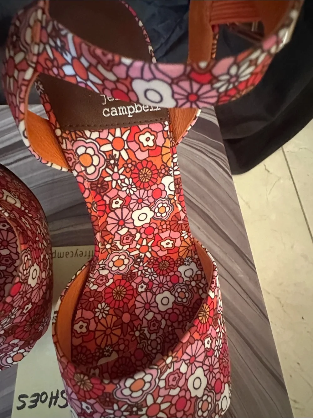 Jeffrey Campbell Floral Platform Sandals in Pink and Orange